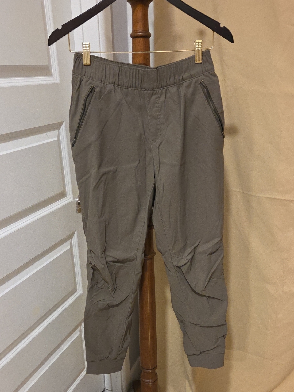 Eddie Bauer Olive Gray Track Jogger Fleece Lined Pants